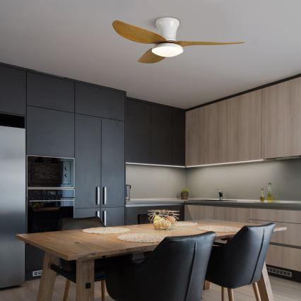 Brilagi - LED Prigušivi plafonski ventilator LED/30W/230V 3000-6500K bela/braon + Daljinski upravljač