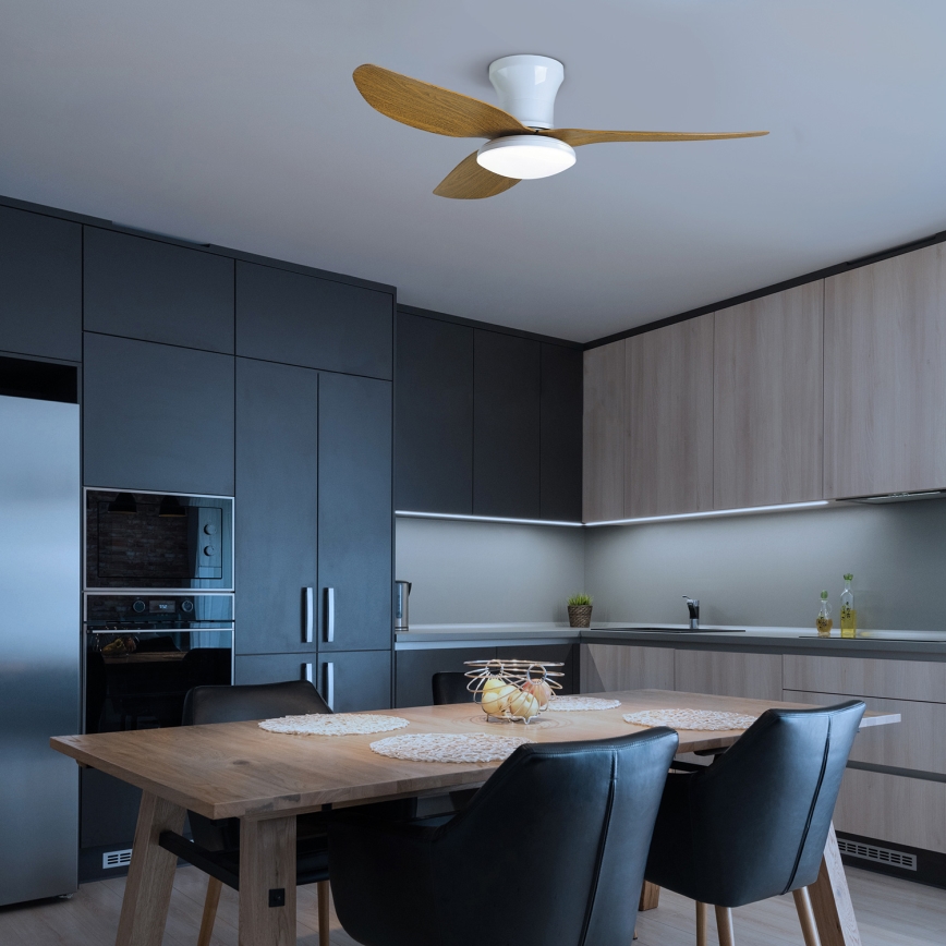Brilagi - LED Prigušivi plafonski ventilator LED/30W/230V 3000-6500K bela/braon + Daljinski upravljač