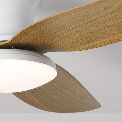 Brilagi - LED Prigušivi plafonski ventilator LED/30W/230V 3000-6500K bela/braon + Daljinski upravljač