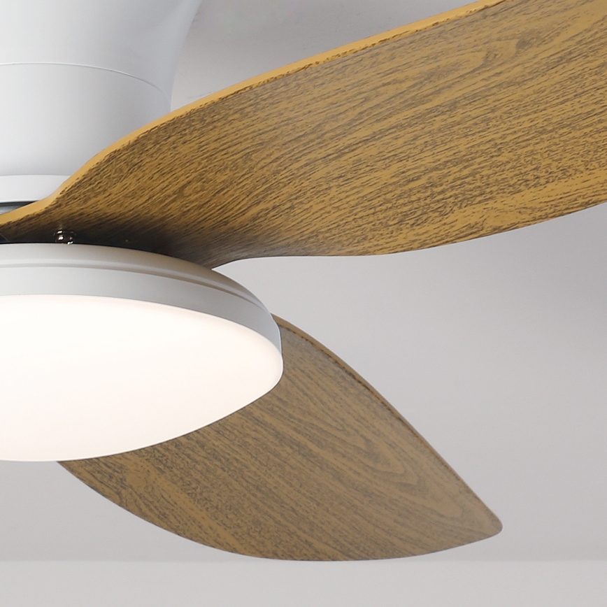 Brilagi - LED Prigušivi plafonski ventilator LED/30W/230V 3000-6500K bela/braon + Daljinski upravljač