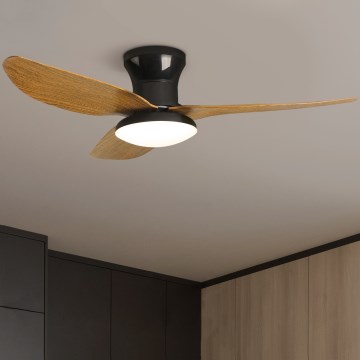 Brilagi - LED Prigušivi plafonski ventilator LED/30W/230V 3000-6500K crno/braon + Daljinski upravljač