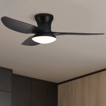 Brilagi - LED Prigušivi plafonski ventilator LED/30W/230V 3000-6500K crno + Daljinski upravljač