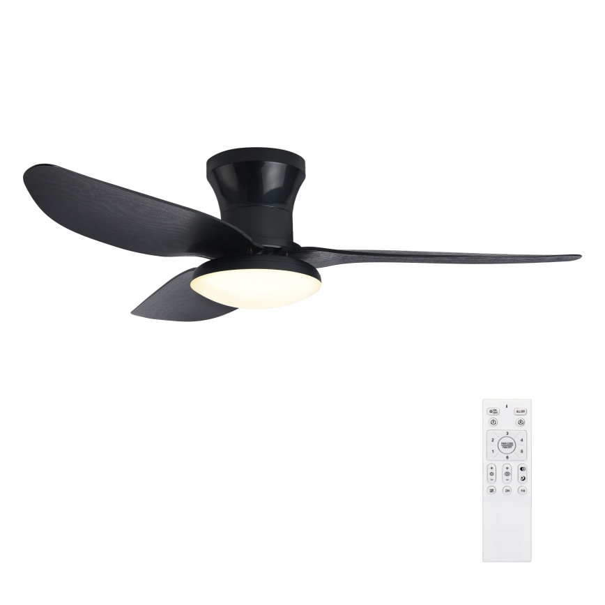Brilagi - LED Prigušivi plafonski ventilator LED/30W/230V 3000-6500K crno + Daljinski upravljač