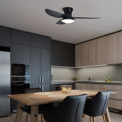 Brilagi - LED Prigušivi plafonski ventilator LED/30W/230V 3000-6500K crno + Daljinski upravljač