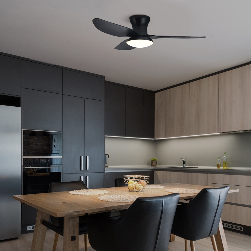 Brilagi - LED Prigušivi plafonski ventilator LED/30W/230V 3000-6500K crno + Daljinski upravljač