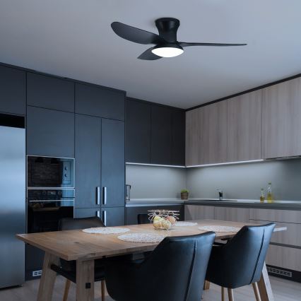 Brilagi - LED Prigušivi plafonski ventilator LED/30W/230V 3000-6500K crno + Daljinski upravljač