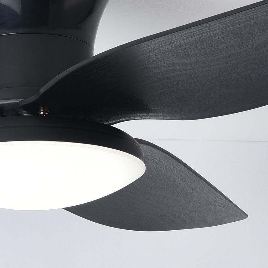 Brilagi - LED Prigušivi plafonski ventilator LED/30W/230V 3000-6500K crno + Daljinski upravljač
