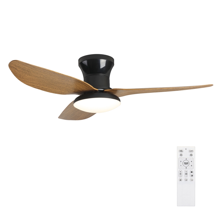 Brilagi - LED Prigušivi plafonski ventilator LED/30W/230V 3000-6500K crno/braon + Daljinski upravljač