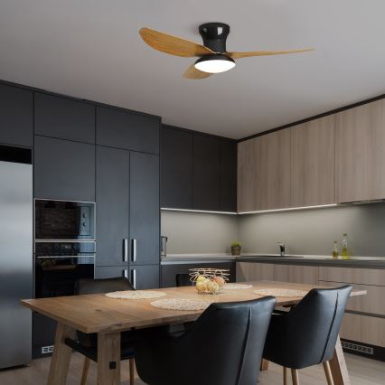 Brilagi - LED Prigušivi plafonski ventilator LED/30W/230V 3000-6500K crno/braon + Daljinski upravljač