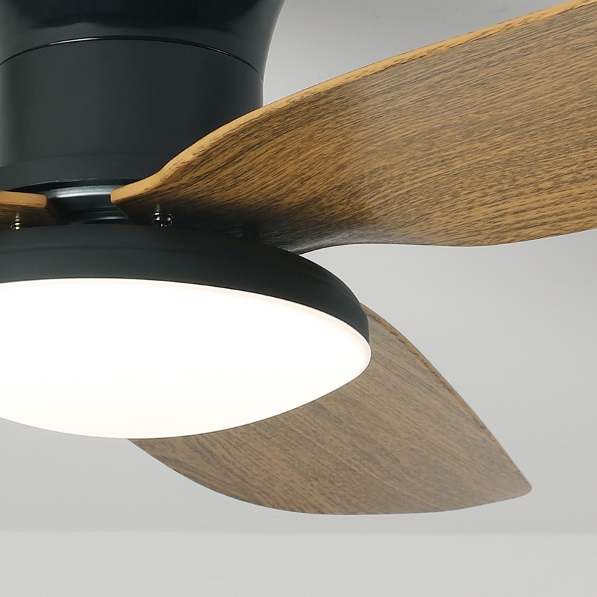 Brilagi - LED Prigušivi plafonski ventilator LED/30W/230V 3000-6500K crno/braon + Daljinski upravljač