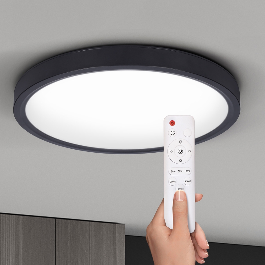 Brilagi - LED Prigušiva plafonjera ESTELA LED/36W/230V 3000-6500K ø 30 cm crno + Daljinski upravljač