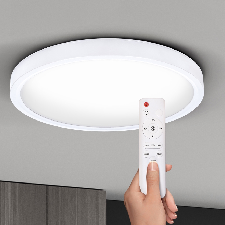 Brilagi - LED Prigušiva plafonjera ESTELA LED/48W/230V 3000-6500K ø 40 cm bela + Daljinski upravljač