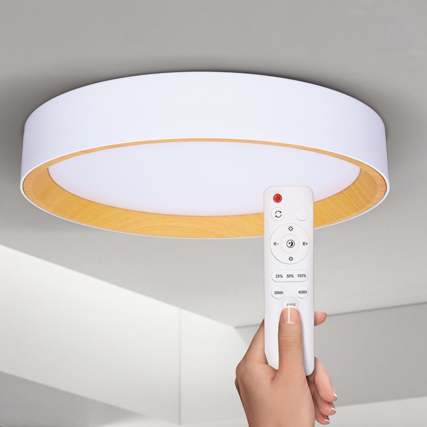Brilagi - LED Prigušiva plafonjera LARIOS LED/48W/230V 3000-6500K ø 39 cm bela + Daljinski upravljač