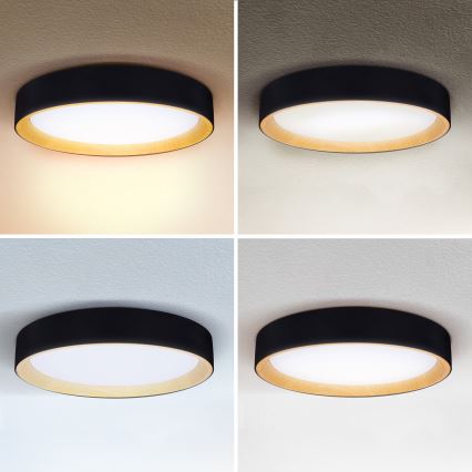 Brilagi - LED Prigušiva plafonjera LARIOS LED/48W/230V 3000-6500K ø 39 cm crno + Daljinski upravljač