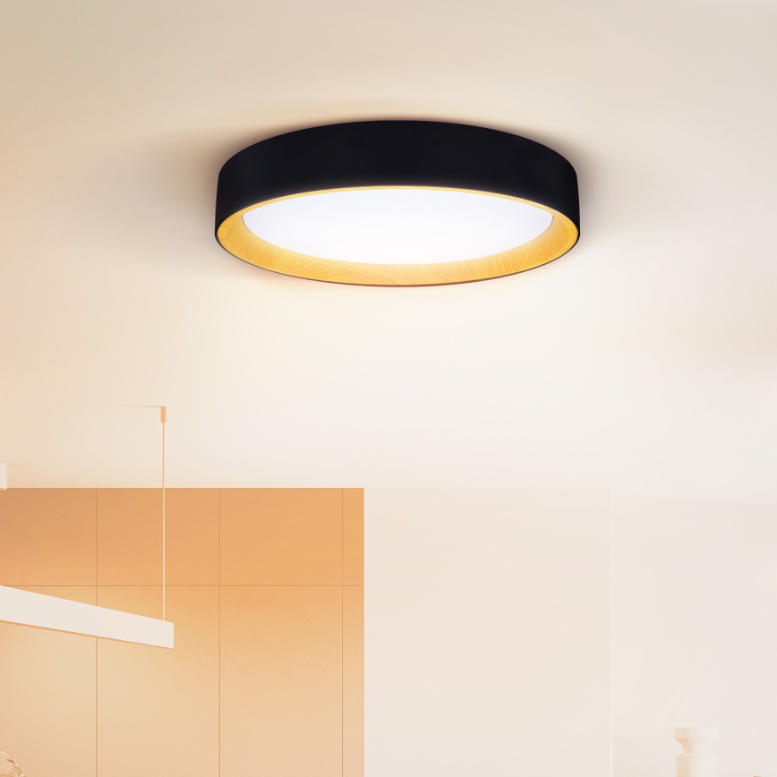 Brilagi - LED Prigušiva plafonjera LARIOS LED/48W/230V 3000-6500K ø 39 cm crno + Daljinski upravljač