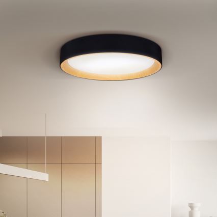 Brilagi - LED Prigušiva plafonjera LARIOS LED/48W/230V 3000-6500K ø 39 cm crno + Daljinski upravljač