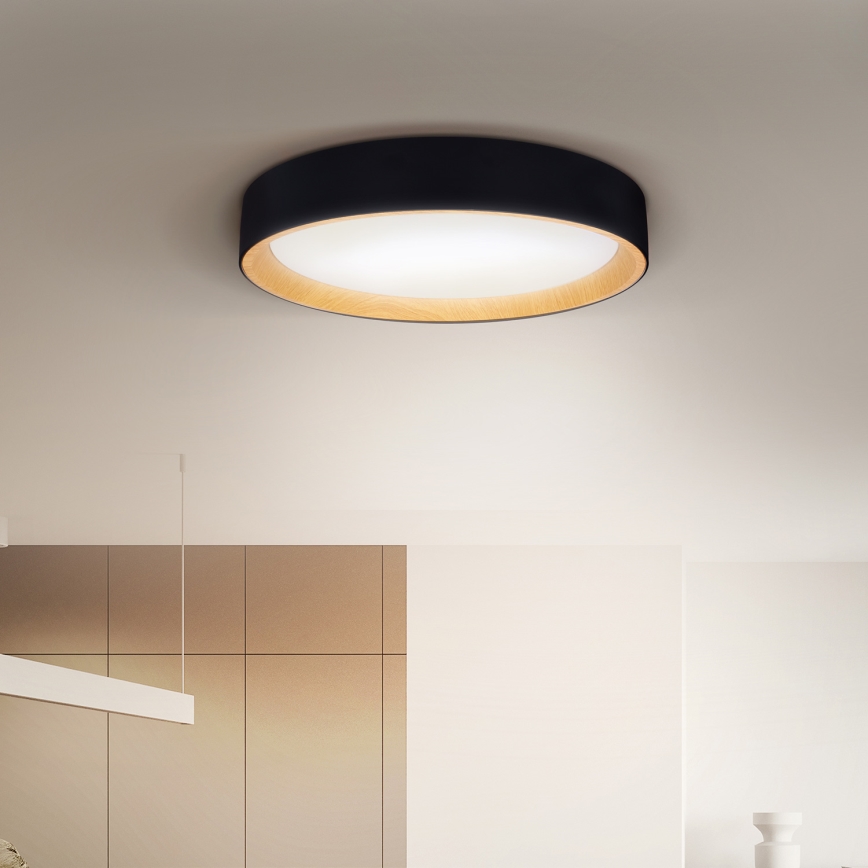 Brilagi - LED Prigušiva plafonjera LARIOS LED/48W/230V 3000-6500K ø 39 cm crno + Daljinski upravljač