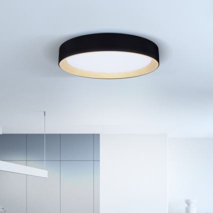 Brilagi - LED Prigušiva plafonjera LARIOS LED/48W/230V 3000-6500K ø 39 cm crno + Daljinski upravljač