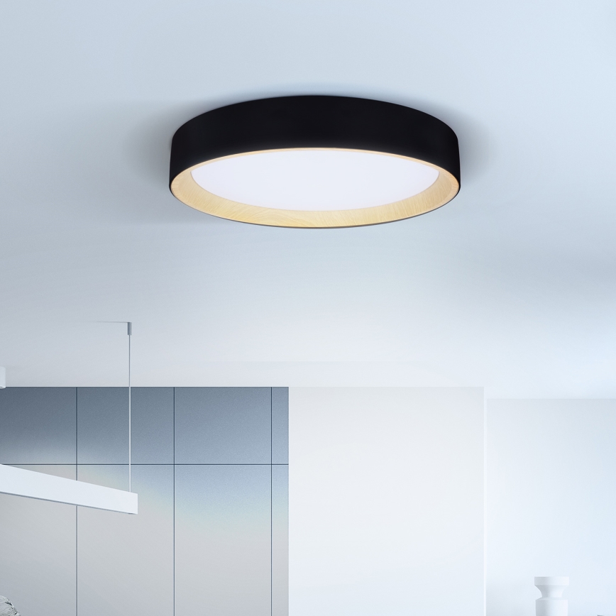 Brilagi - LED Prigušiva plafonjera LARIOS LED/48W/230V 3000-6500K ø 39 cm crno + Daljinski upravljač