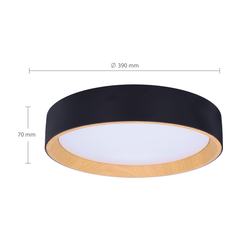 Brilagi - LED Prigušiva plafonjera LARIOS LED/48W/230V 3000-6500K ø 39 cm crno + Daljinski upravljač