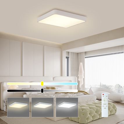 Brilagi - LED Prigušiva plafonjera POOL LED/36W/230V 3000-6000K 40x40 cm bela + Daljinski upravljač