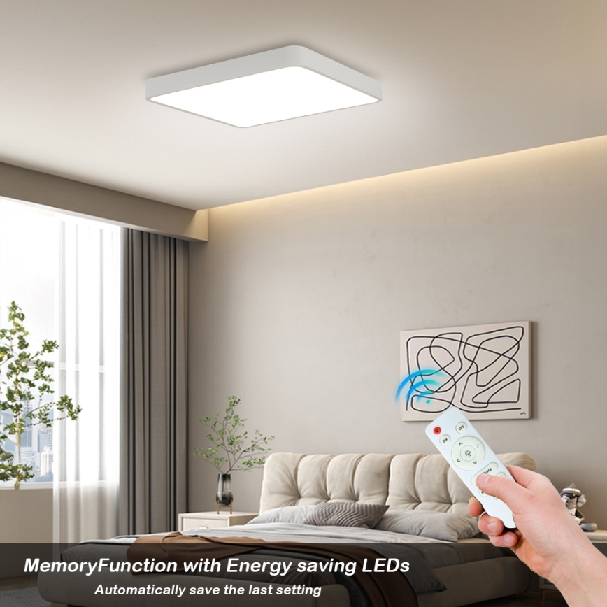 Brilagi - LED Prigušiva plafonjera POOL LED/36W/230V 3000-6000K 40x40 cm bela + Daljinski upravljač