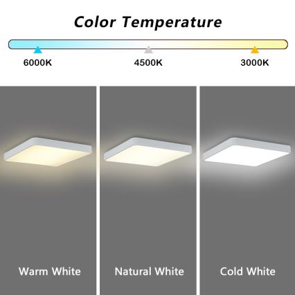 Brilagi - LED Prigušiva plafonjera POOL LED/36W/230V 3000-6000K 40x40 cm bela + Daljinski upravljač