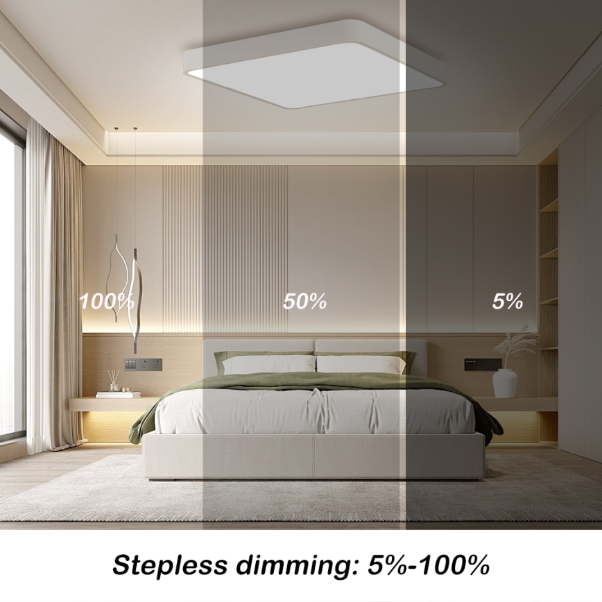 Brilagi - LED Prigušiva plafonjera POOL LED/36W/230V 3000-6000K 40x40 cm bela + Daljinski upravljač