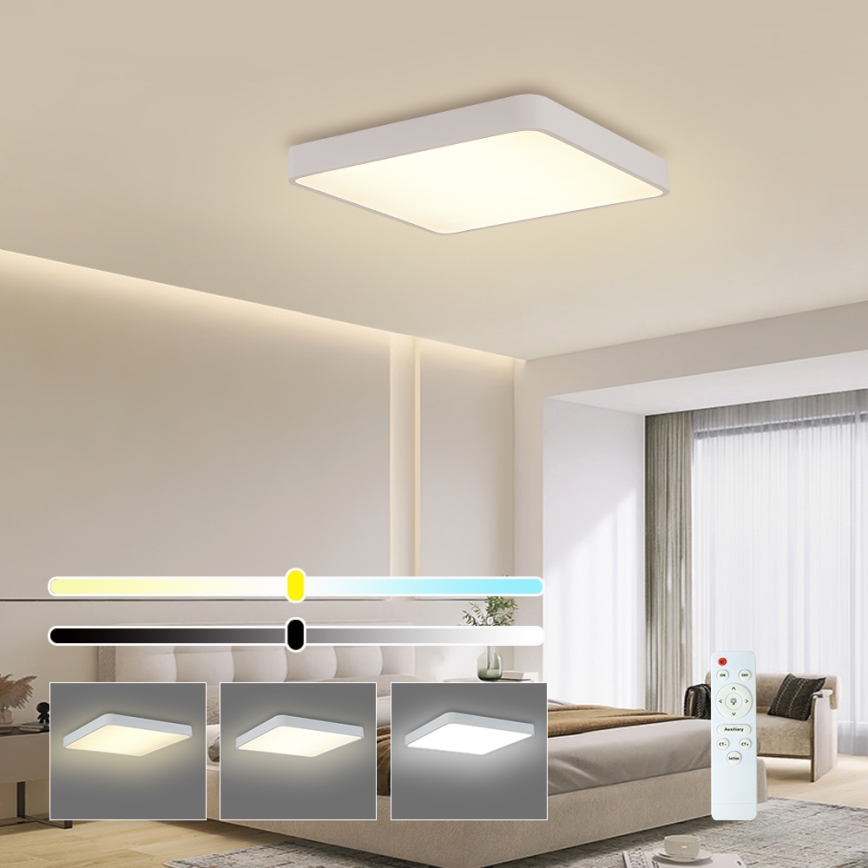 Brilagi - LED Prigušiva plafonjera POOL LED/48W/230V 3000-6000K 50x50 cm bela + Daljinski upravljač