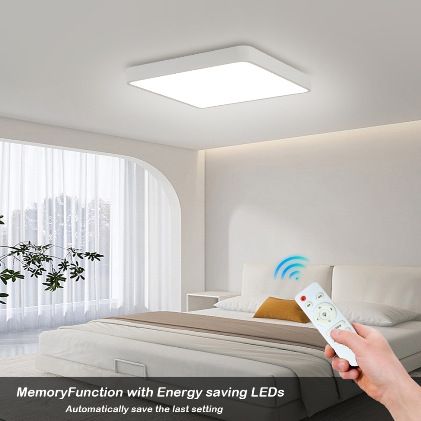 Brilagi - LED Prigušiva plafonjera POOL LED/48W/230V 3000-6000K 50x50 cm bela + Daljinski upravljač