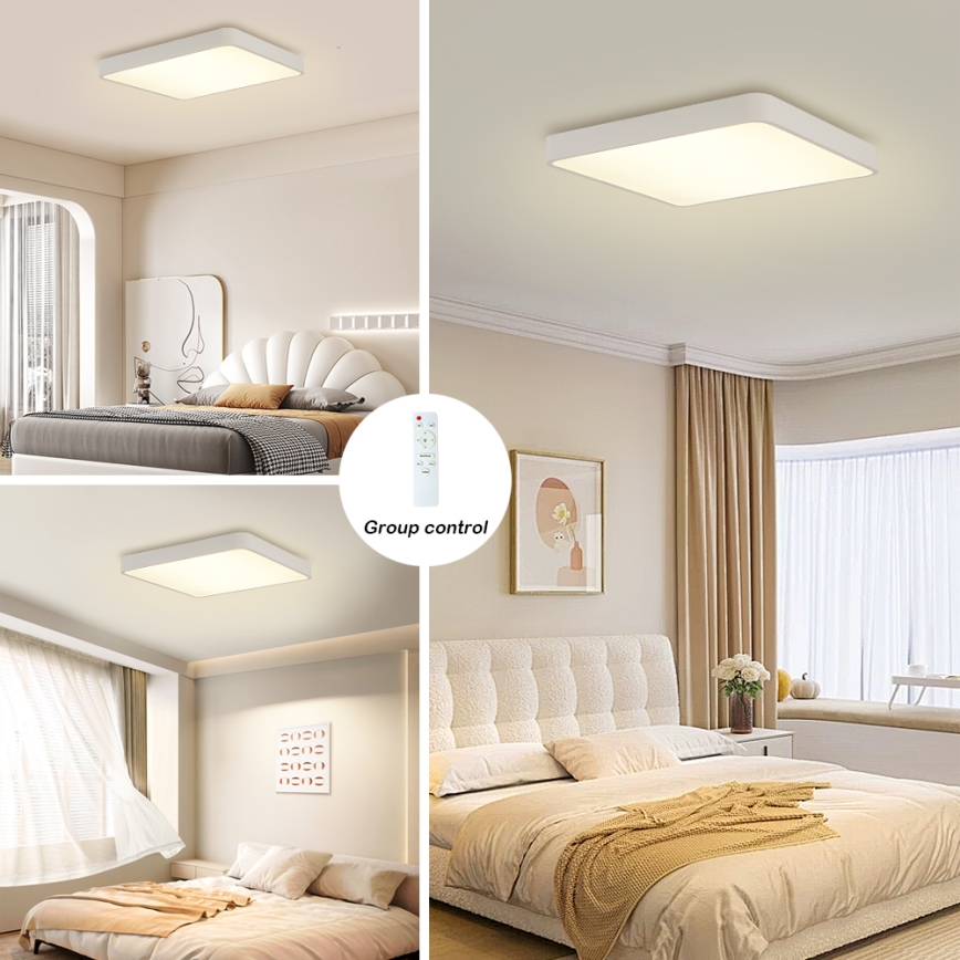Brilagi - LED Prigušiva plafonjera POOL LED/48W/230V 3000-6000K 50x50 cm bela + Daljinski upravljač