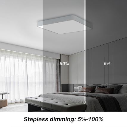 Brilagi - LED Prigušiva plafonjera POOL LED/48W/230V 3000-6000K 50x50 cm bela + Daljinski upravljač