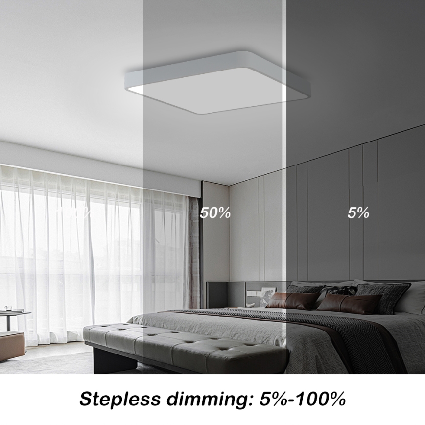 Brilagi - LED Prigušiva plafonjera POOL LED/48W/230V 3000-6000K 50x50 cm bela + Daljinski upravljač