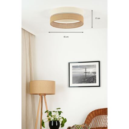 Brilagi - LED Prigušiva plafonjera ROYAL YUTE LED/24W/230V pr. 45 cm 3000/4000/6500K bež/kremasta  + Daljinski upravljač