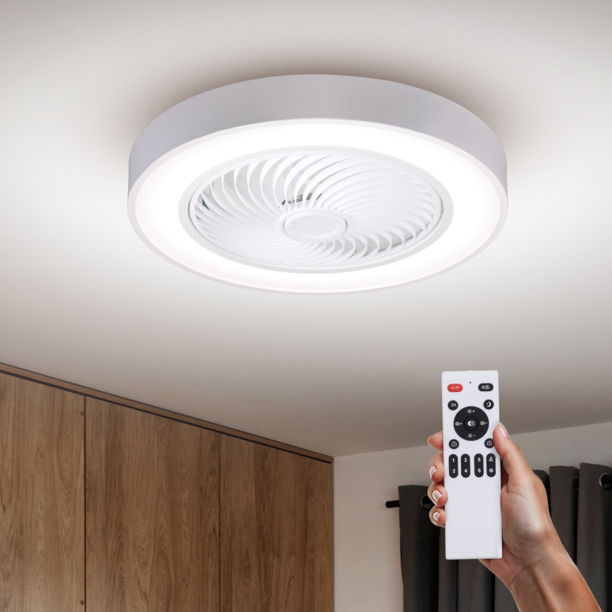 Brilagi - LED Prigušiva plafonjera sa ventilatorom LED/30W/230V 3000-6500K bela + Daljinski upravljač