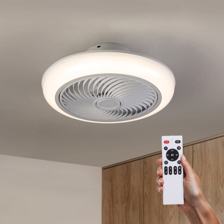 Brilagi - LED Prigušiva plafonjera sa ventilatorom LED/30W/230V 3000-6500K bela + Daljinski upravljač