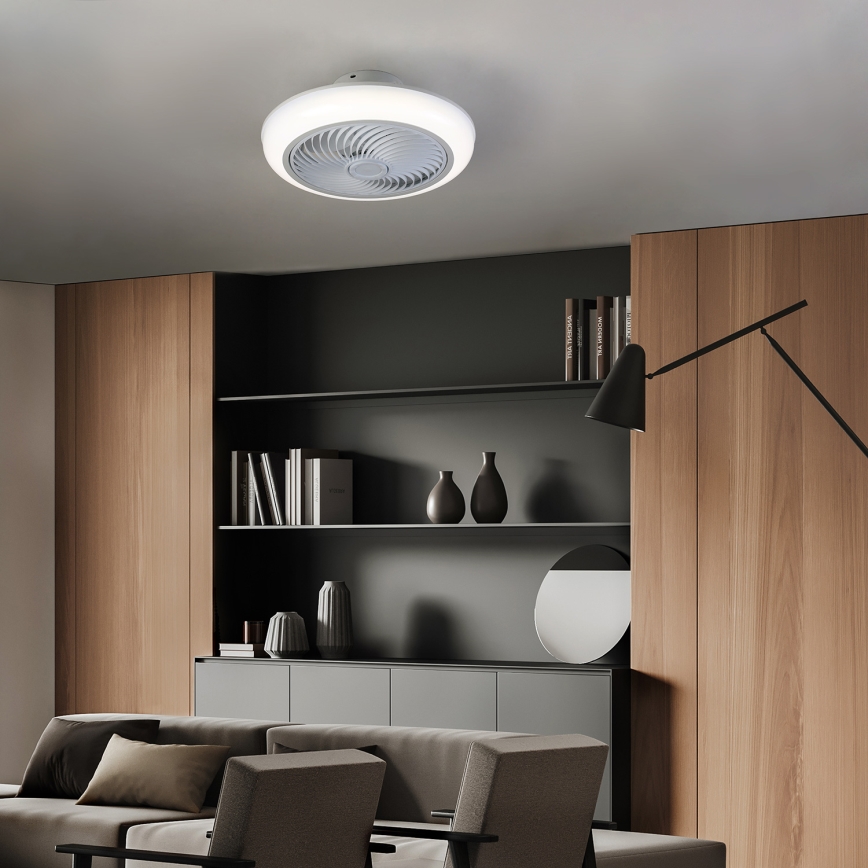 Brilagi - LED Prigušiva plafonjera sa ventilatorom LED/30W/230V 3000-6500K bela + Daljinski upravljač