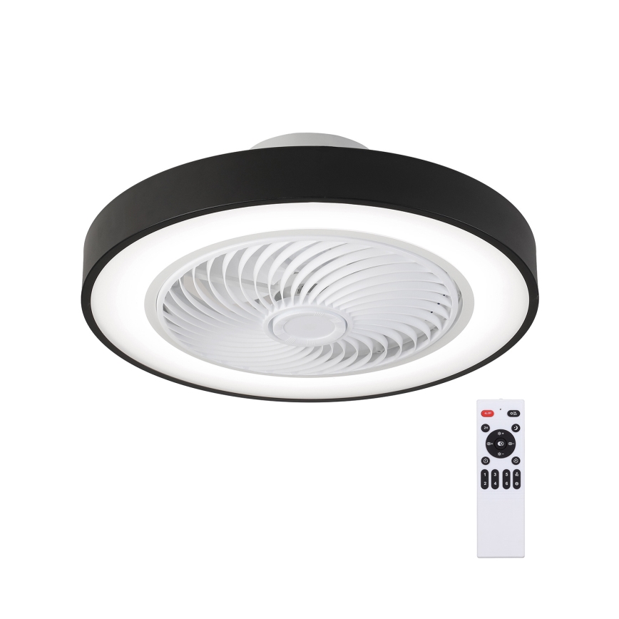 Brilagi - LED Prigušiva plafonjera sa ventilatorom LED/30W/230V 3000-6500K crno + Daljinski upravljač