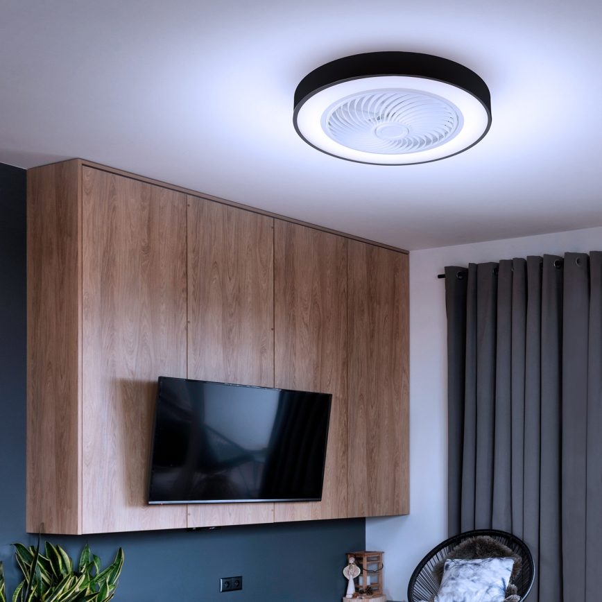 Brilagi - LED Prigušiva plafonjera sa ventilatorom LED/30W/230V 3000-6500K crno + Daljinski upravljač