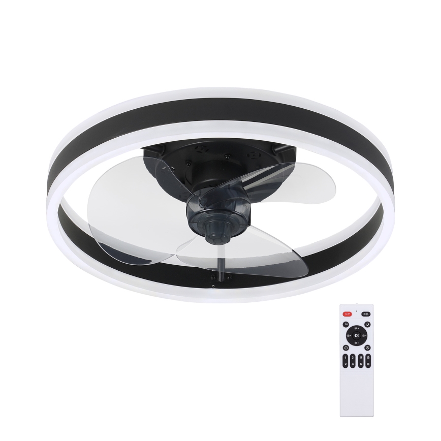 Brilagi - LED Prigušiva plafonjera sa ventilatorom LED/30W/230V 3000-6500K crno + Daljinski upravljač