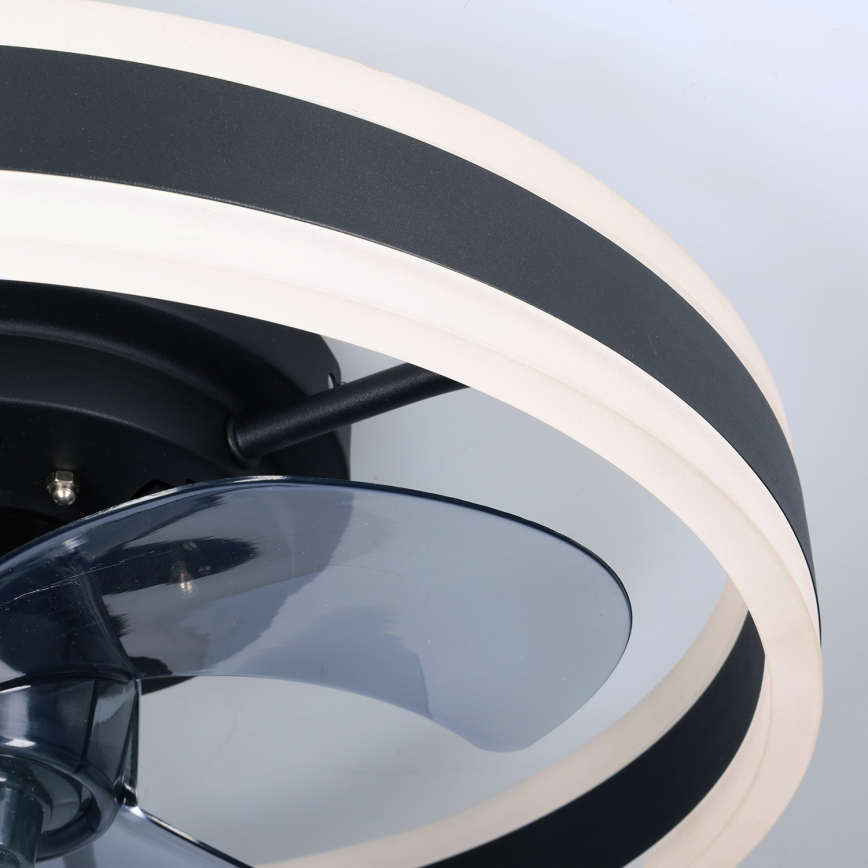 Brilagi - LED Prigušiva plafonjera sa ventilatorom LED/30W/230V 3000-6500K crno + Daljinski upravljač