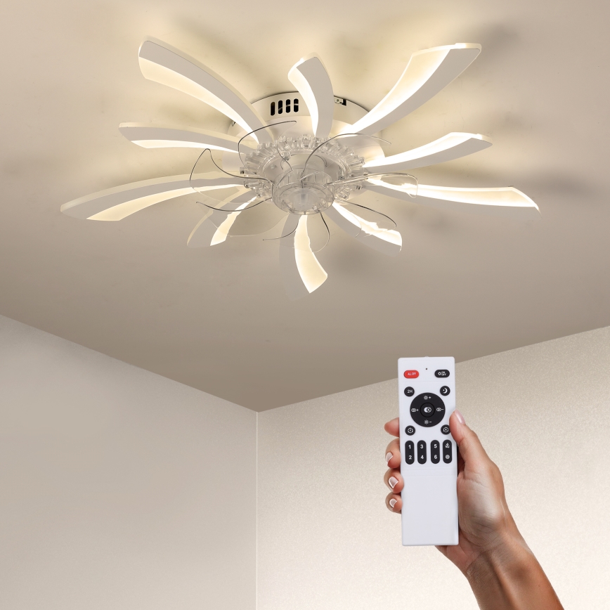 Brilagi - LED Prigušiva plafonjera sa ventilatorom LED/50W/230V 3000-6500K bela + Daljinski upravljač