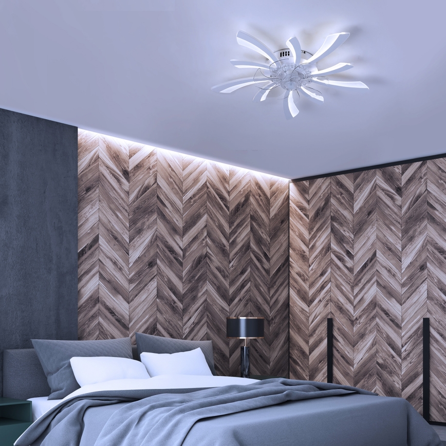 Brilagi - LED Prigušiva plafonjera sa ventilatorom LED/50W/230V 3000-6500K bela + Daljinski upravljač