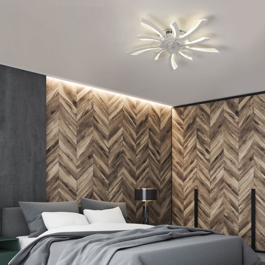 Brilagi - LED Prigušiva plafonjera sa ventilatorom LED/50W/230V 3000-6500K bela + Daljinski upravljač