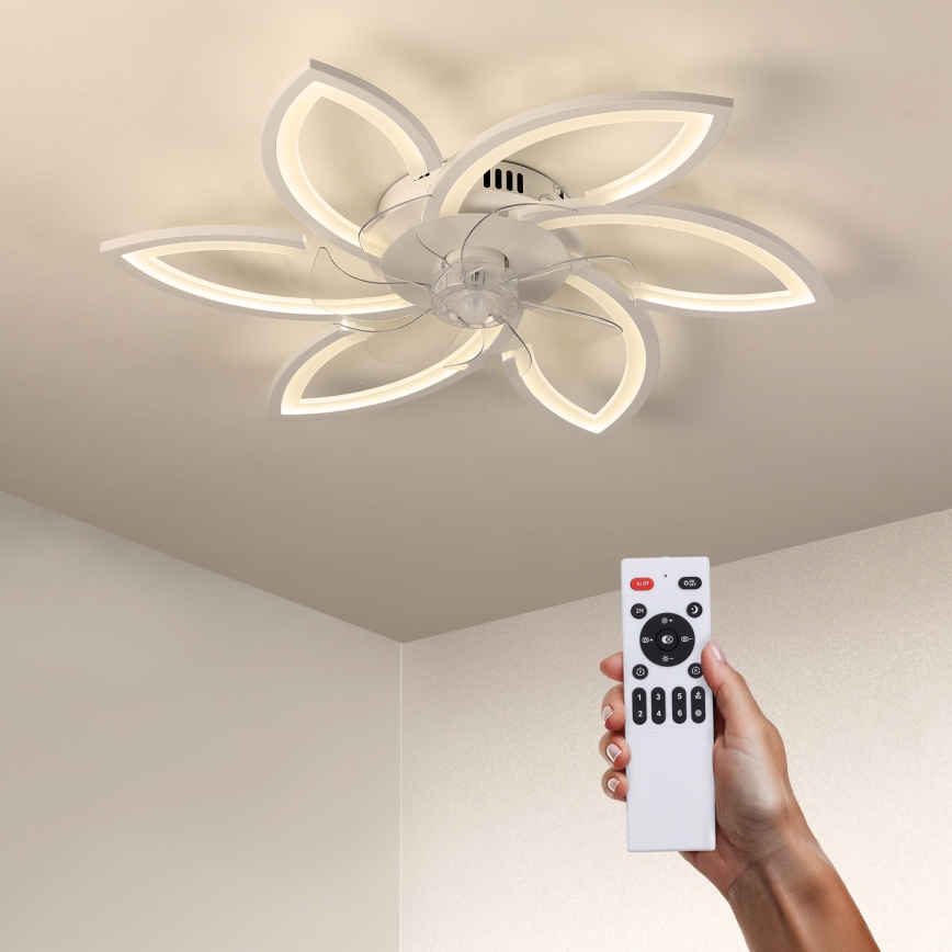 Brilagi - LED Prigušiva plafonjera sa ventilatorom LED/50W/230V 3000-6500K bela + Daljinski upravljač