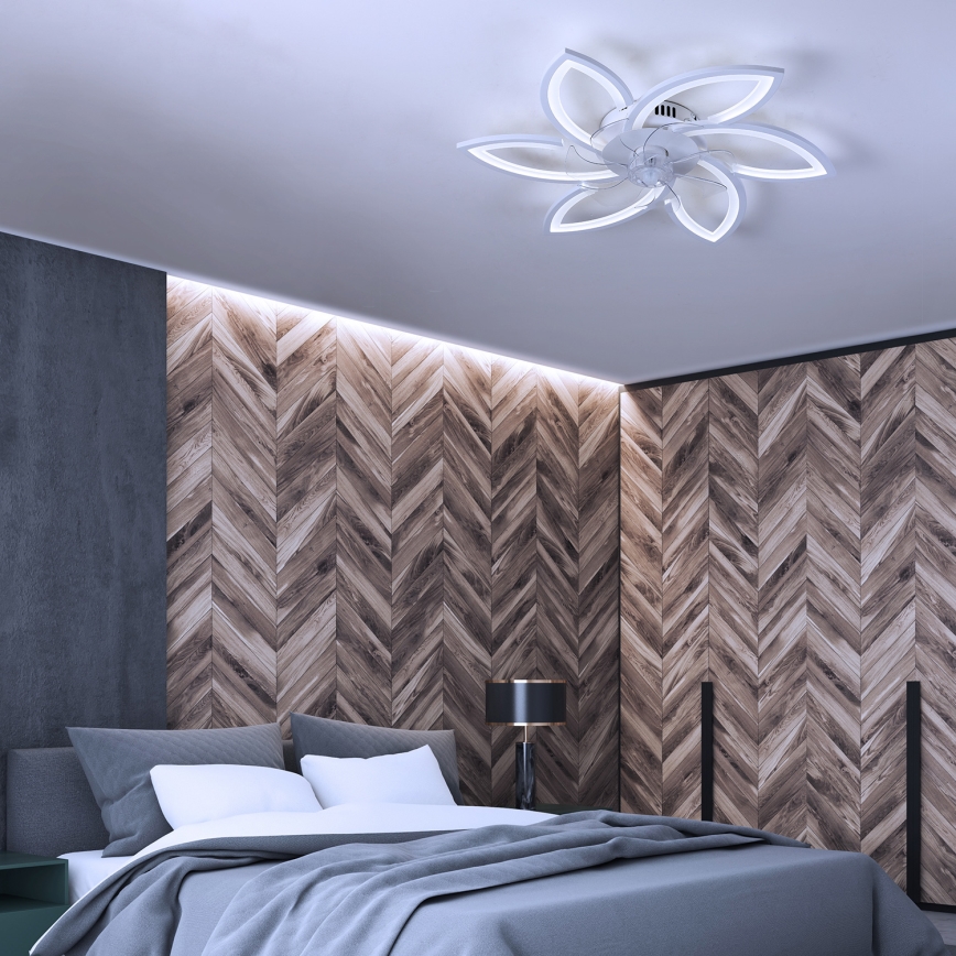 Brilagi - LED Prigušiva plafonjera sa ventilatorom LED/50W/230V 3000-6500K bela + Daljinski upravljač