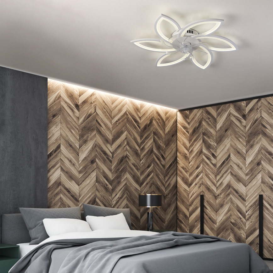 Brilagi - LED Prigušiva plafonjera sa ventilatorom LED/50W/230V 3000-6500K bela + Daljinski upravljač