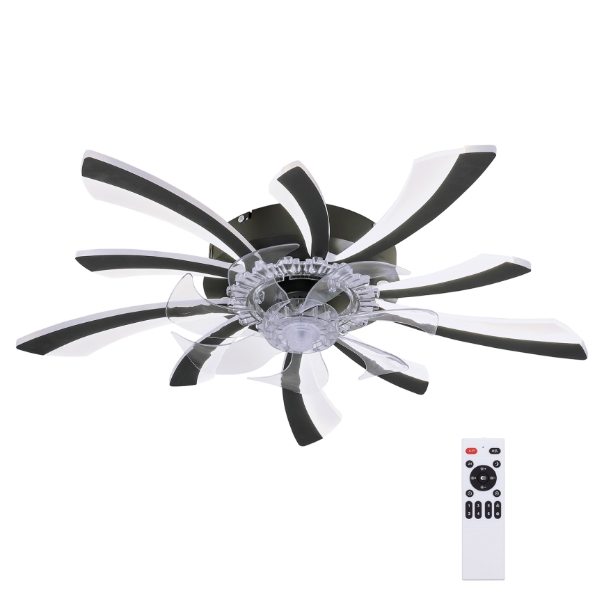 Brilagi - LED Prigušiva plafonjera sa ventilatorom LED/50W/230V 3000-6500K crno + Daljinski upravljač