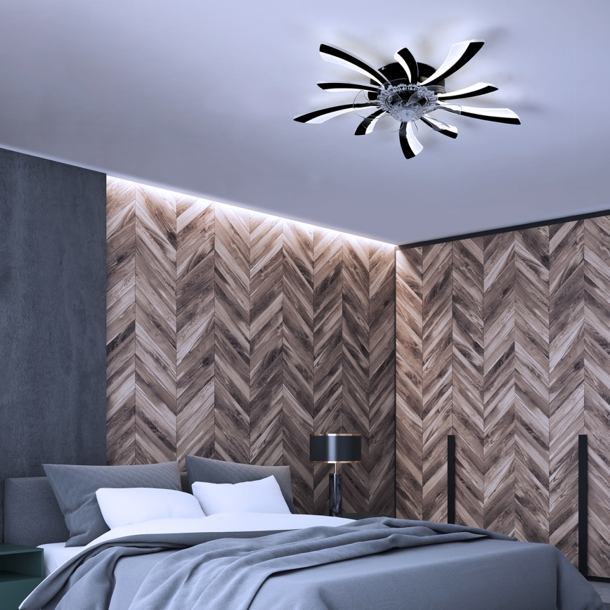 Brilagi - LED Prigušiva plafonjera sa ventilatorom LED/50W/230V 3000-6500K crno + Daljinski upravljač