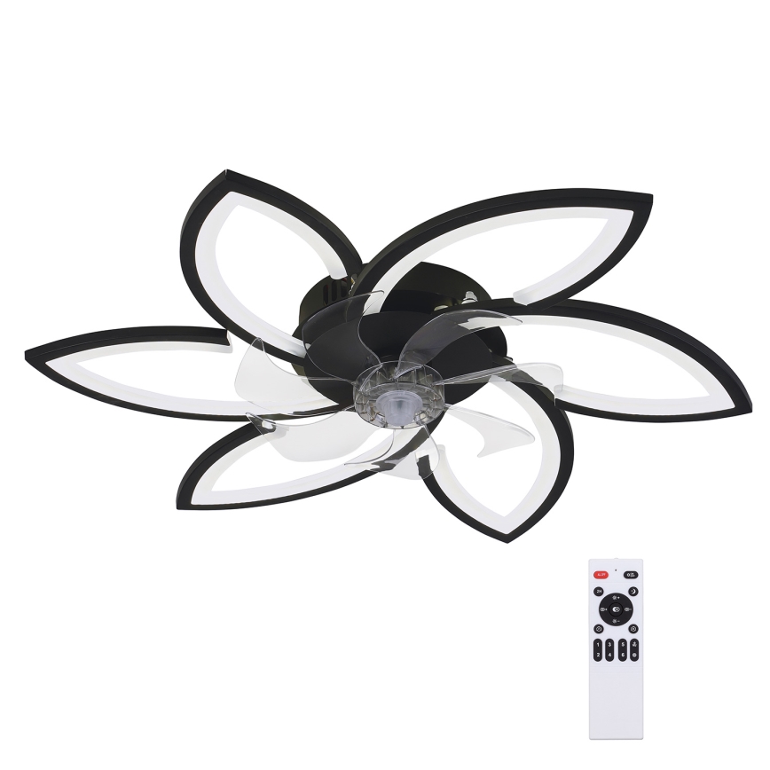 Brilagi - LED Prigušiva plafonjera sa ventilatorom LED/50W/230V 3000-6500K crno + Daljinski upravljač